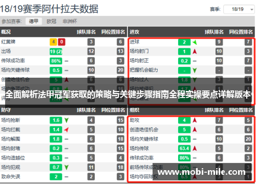 全面解析法甲冠军获取的策略与关键步骤指南全程实操要点详解版本 全面解析法甲冠军获取的策略与关键步骤指南全程实操要点详解版本