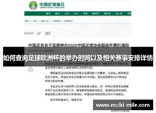 如何查询足球欧洲杯的举办时间以及相关赛事安排详情 如何查询足球欧洲杯的举办时间以及相关赛事安排详情